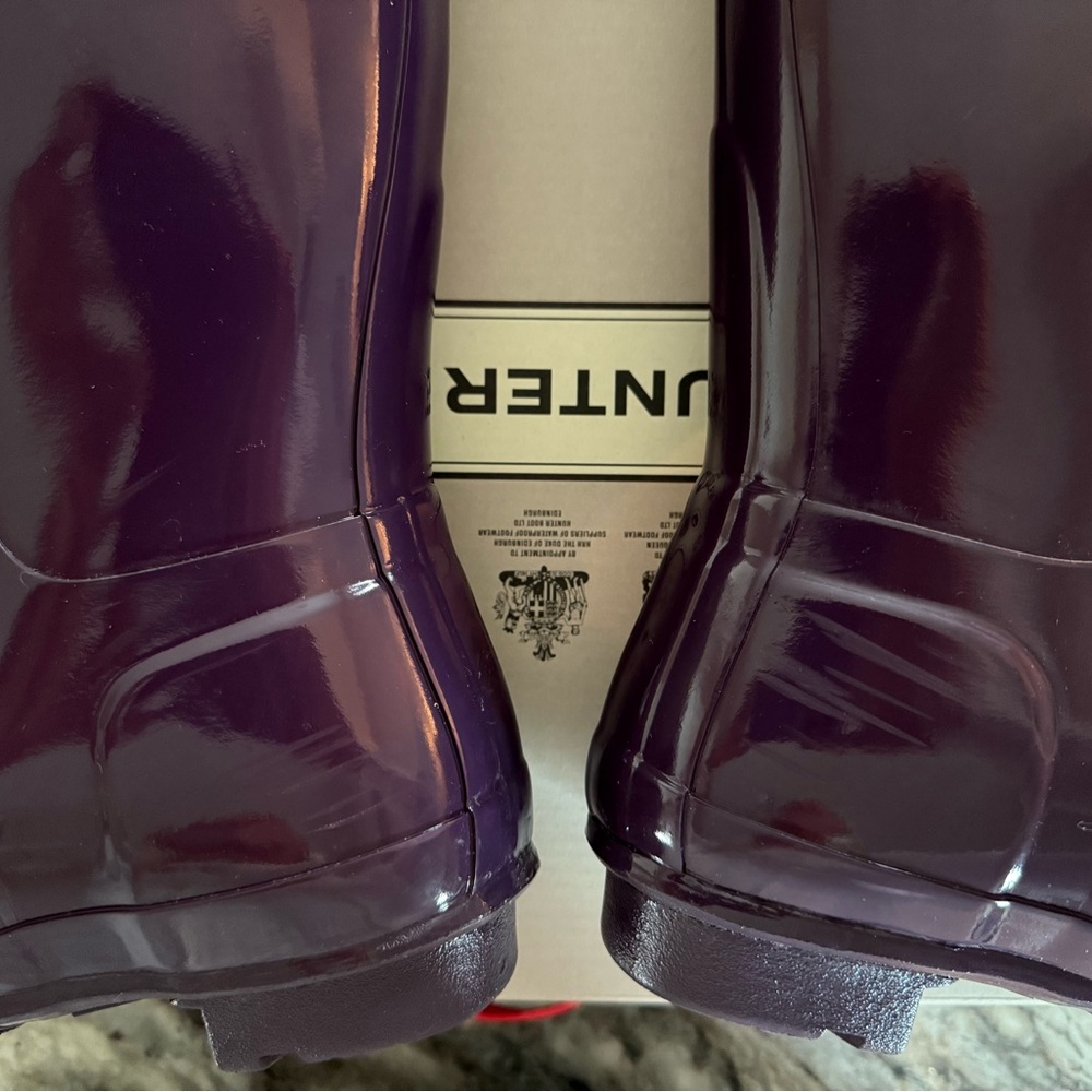 Hunter Tall Glossy Purple Urchin Boots - Picture 6 of 8